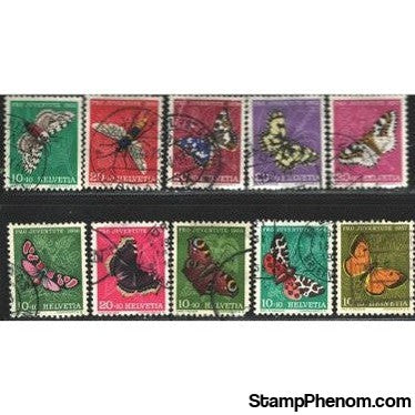 Switzerland Butterflies , 10 stamps