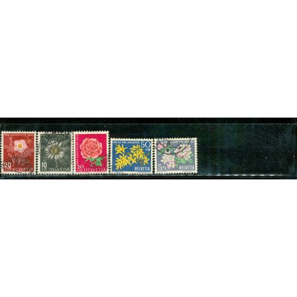 Switzerland Flowers , 5 stamps