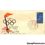 The Tokyo Olympic Torch Relaying on Okinawa First Day Cover, Japan, September 6, 1964