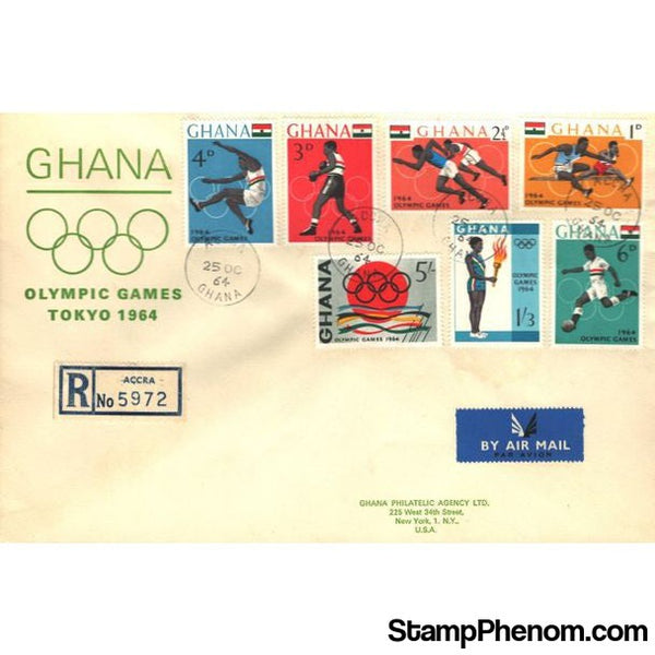 Tokyo 1964 Olympics First Day Cover, Ghana, 1964