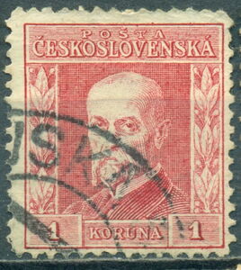 Czechoslovakia 1925 Tomáš Garrigue Masaryk (1850-1937), President - TYPE II-Czechoslovakia-StampPhenom