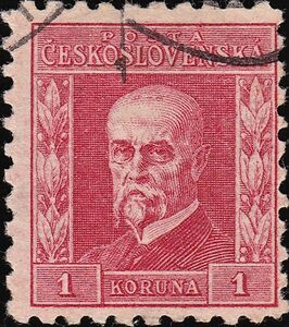 Czechoslovakia 1925 Tomáš Garrigue Masaryk (1850-1937), President - TYPE IV-Czechoslovakia-StampPhenom