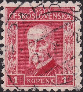 Czechoslovakia 1926 Tomáš Garrigue Masaryk (1850-1937), President - TYPE V-Czechoslovakia-StampPhenom