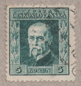 Czechoslovakia 1925 Tomáš Garrigue Masaryk (1850-1937), president - TYPE I-Czechoslovakia-StampPhenom