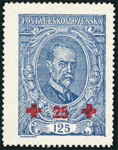 Czechoslovakia 1920 Tomáš Garrigue Masaryk, president - overprint Red Cross-Czechoslovakia-StampPhenom