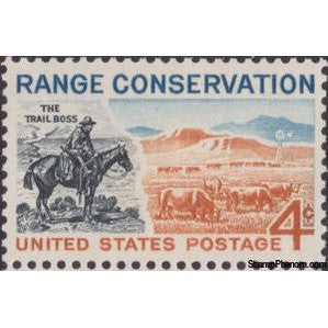 United States of America 1961 Trail Boss and Modern Range, Horse (Equus ferus cabalus)