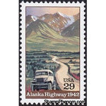 United States of America 1992 Truck on Alaska Highway with Mountains in Background