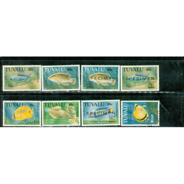 Tuvalu Fishes , 8 stamps Lot 2 - Tuvalu Fishes , 8 stamps Lot 2