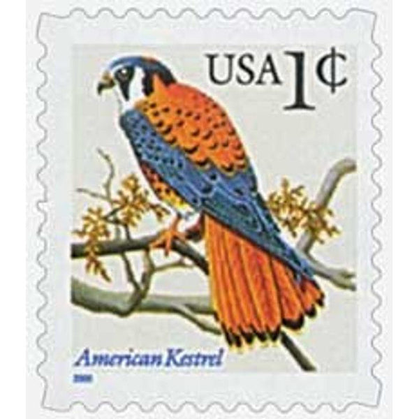 United States of America 2000 1c American Kestrel, Blue Inscription-United States of America-StampPhenom