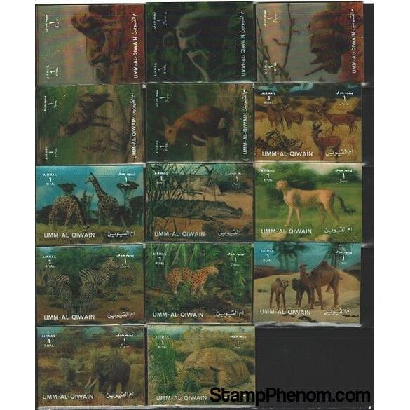 Umm Al Qiwain Animals, Lot 2, 14 stamps-Stamps-Umm Al Qiwain-StampPhenom