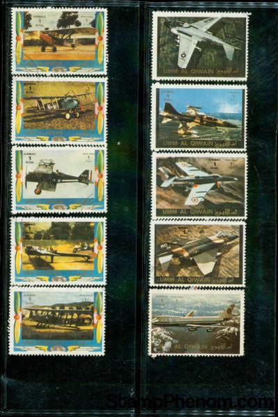 Umm Al Qiwain Aircraft , 10 stamps