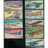 Umm Al Qiwain Aircraft , 9 stamps