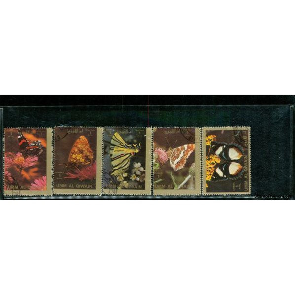 Umm Al Qiwain Butterflies , 5 stamps