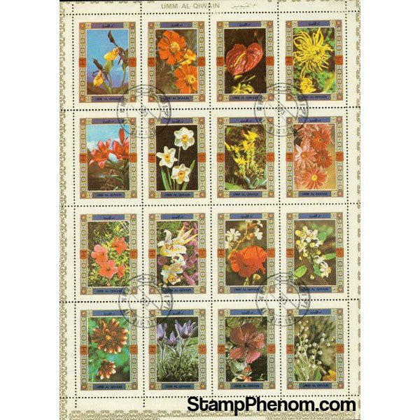 Umm Al Qiwain Flowers Lot 2 , 16 stamps