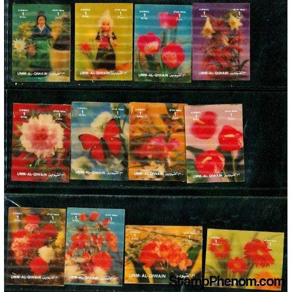 Umm Al Qiwain Flowers , 12 stamps