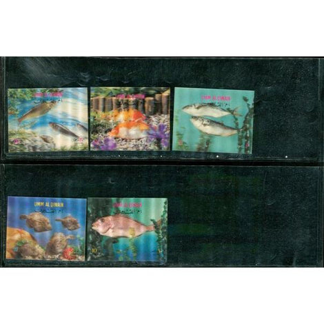 Umm Al Qiwain Fishes , 5 stamps Lot 9