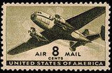 United States of America 1941 Airmail - Twin-Motored Transport Plane-Stamps-United States of America-Mint-StampPhenom