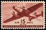 United States of America 1941 Airmail - Twin-Motored Transport Plane-Stamps-United States of America-Mint-StampPhenom