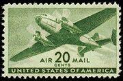 United States of America 1941 Airmail - Twin-Motored Transport Plane-Stamps-United States of America-Mint-StampPhenom