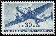 United States of America 1941 Airmail - Twin-Motored Transport Plane-Stamps-United States of America-Mint-StampPhenom