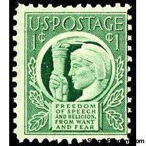 United States of America 1943 Four Freedoms-Stamps-United States of America-Mint-StampPhenom