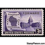 United States of America 1948 The 100th Anniversary of Wisconsin Statehood-Stamps-United States of America-Mint-StampPhenom