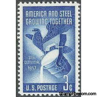 United States of America 1957 Centenary of Steel Industry-Stamps-United States of America-Mint-StampPhenom