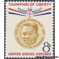 United States of America 1957 Champions of Liberty - Ramon Magsaysay-Stamps-United States of America-Mint-StampPhenom