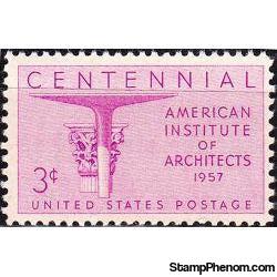 United States of America 1957 The 100th Anniversary of the American Institute of Architects-Stamps-United States of America-Mint-StampPhenom