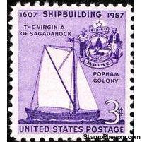 United States of America 1957 The 350th Anniversary of Shipbuilding-Stamps-United States of America-Mint-StampPhenom