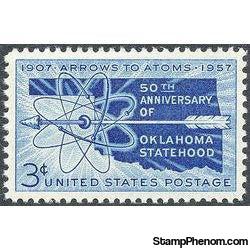 United States of America 1957 The 50th Anniversary of Oklahoma Statehood-Stamps-United States of America-Mint-StampPhenom