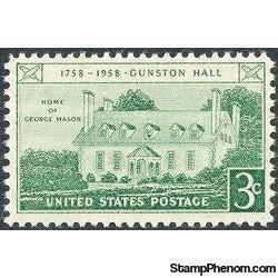 United States of America 1958 Gunston Hall-Stamps-United States of America-Mint-StampPhenom