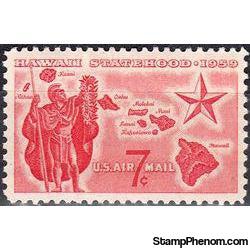 United States of America 1959 Airmail - Hawaii Statehood-Stamps-United States of America-Mint-StampPhenom
