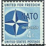 United States of America 1959 The 10th Anniversary of NATO-Stamps-United States of America-Mint-StampPhenom