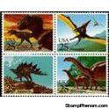 United States of America 1989 Dinosaurs, Block of 4-Stamps-United States of America-Mint-StampPhenom