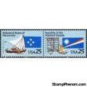 United States of America 1990 Micronesia & Marshall Islands, Strip of 2-Stamps-United States of America-Mint-StampPhenom