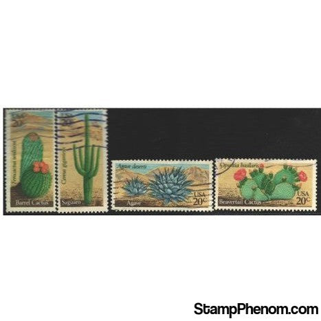 United States of America Cactus , 4 stamps