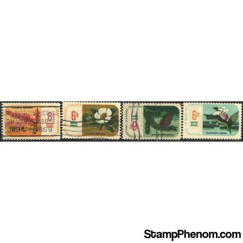 United States of America Flowers Lot 2 , 4 stamps