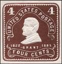 United States 1925 Grant, 2c on 4c choc, - United States 1925 Grant, 2c on 4c choc,