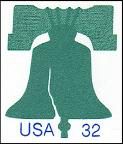 United States 1995 Liberty Bell, 32c greenish bl & bl - United States 1995 Liberty Bell, 32c greenish bl & bl