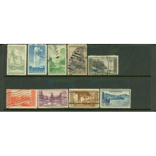 United States of America National Parks 1934 , 9 stamps - United States of America National Parks 1934 , 9 stamps