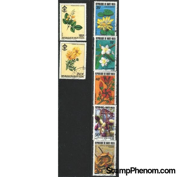 Upper Volta Flowers , 7 stamps