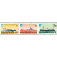 Upper Volta Ships , 3 stamps