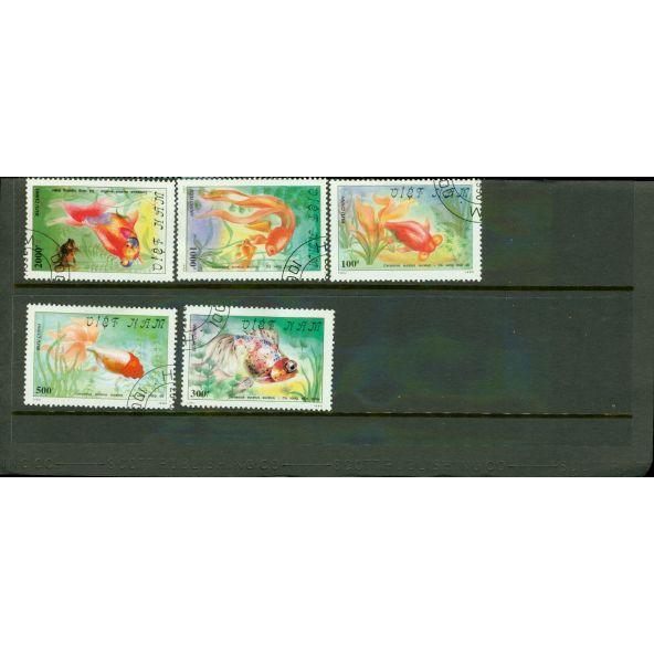 Vietnam Fishes , 5 stamps Lot 2 - Vietnam Fishes , 5 stamps Lot 2