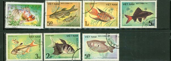 Vietnam Fishes , 7 stamps Lot 2 - Vietnam Fishes , 7 stamps Lot 2