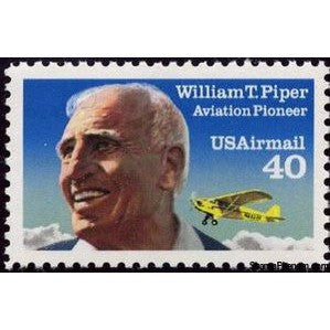 United States of America 1991 William T. Piper, Aircraft Manufacturer with his Piper Cub