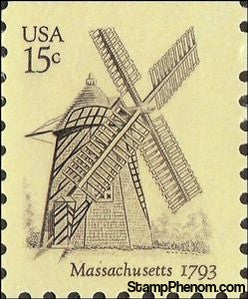 United States of America 1980 Windmills: Massachusetts 1793 - top imperf