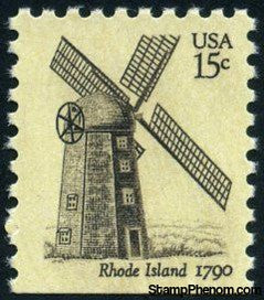 United States of America 1980 Windmills: Rhode Island 1790 - bottom imperf