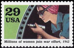 United States of America 1992 Woman with drill (millions of women join war effort)
