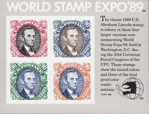 United States of America 1989 World Stamp Expo '89 Souvenir Sheet